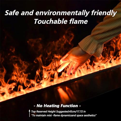 Water Vapor Fireplace Recessed Realistic Atomized Flame, Electric Fireplace with Manual Water Control and Remote Control,with 5ft Power Cord,Size: L31.5 x W7.87x H8.27 in Mexhom
