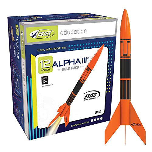 Estes-1751 Alpha III Rocket Bulk Pack (Pack of 12), 12.3 in. (31.1 cm) Estes