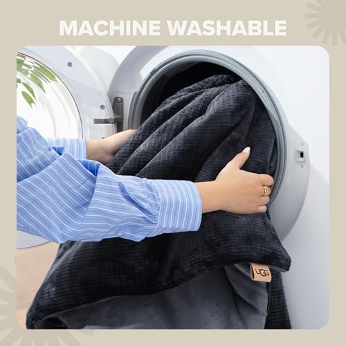 UGG Remina Twin Comforter Set 4 Piece Bed in a Bag with Throw Blanket, Decorative Pillow, Sham, and Reversible Comforter Hypoallergenic Washable College Dorm Bedding, Twin XL, Navy Blue UGG