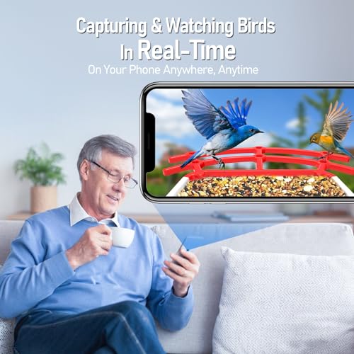 Tinllaans Bird Feeder with Camera,Smart Bird Feeder Camera with Solar Panel,2.5K HD Wild Bird Camera AI Identify Bird Species Auto Capture Videos & Tinllaans