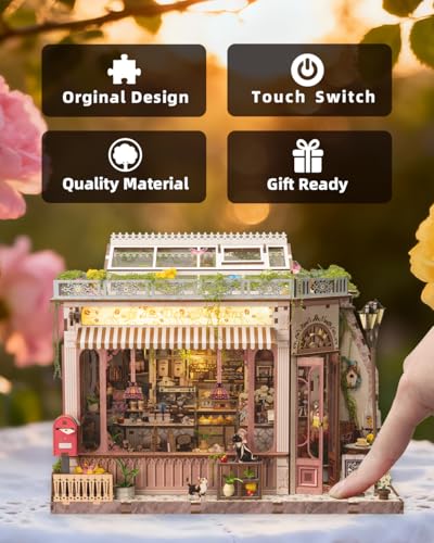 Wondyland Book Nook Kit - DIY Miniature House Diorama Dollhouse Kit, Booknook Tiny House Bookshelf Decor 3D Wooden Puzzle, Gifts for Adults, Teens, and Family(Café des Deux Moulins)
