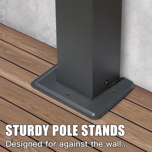 Domi Outdoor Living 9’ x 13’ Outdoor Retractable Pergola Against The Wall with Weather-Resistant Canopy Aluminum Garden Pergola Patio Grill Gazebo for Courtyard domi outdoor living