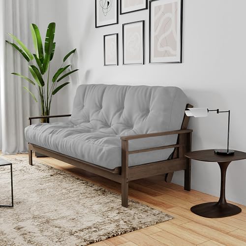 Royal Sleep Products by The Futon Factory 8 inch Memory Foam Futon Mattress - Cover - Size - CertiPUR Certified Foams - Made in The USA (Frame Not Included) (Grey, Full) Royal Sleep Products