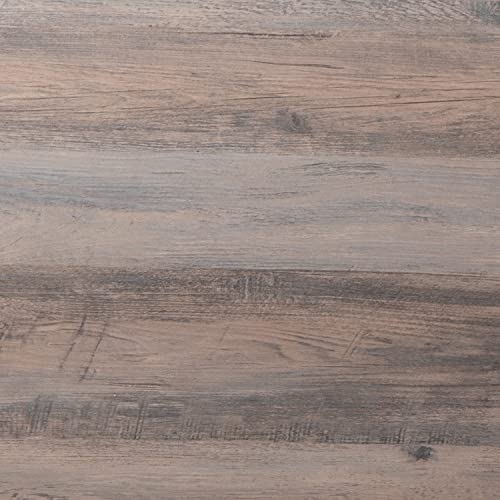 Taylor & Logan Willard Gray Wash Wood Two Tier Modern Farmhouse Console Table with Black Metal Corner Accents and Cross Bracing Taylor & Logan