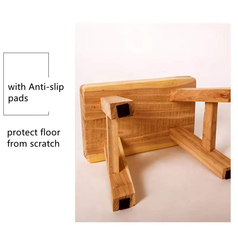 Golden Sun WM Sturdy Step Stool Footstool Solid Wooden 11 inch for Kids Adults Plant Stand Plant Stand Fishing Stool (Natural), Small Golden Sun WM