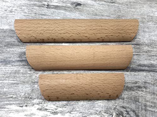 Tsnamay 10Pcs Unfinished Wood Solid Furniture Pulls Handles,Unfinished Unpainted Paintable Wooden Handles Cupboard Closet Drawer Handle Pull,Length Tsnamay
