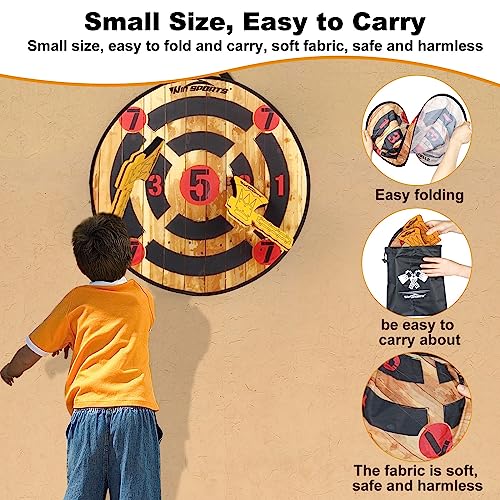 WIn SPORTS Toy Foam Axe Throwing Game - Indoor Outdoor Target Game,Includes Two Foam Axes, One 26” Easy Fold Target and A Carry Bag WIn SPORTS