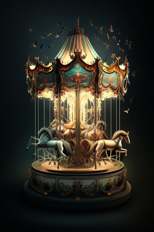 Carousel Music Box Pattern Diamond Painting Kits 5D Diamond Art DIY Drill Paintings with Art for Adults Home Wall Decor 20x24 Inch Treff