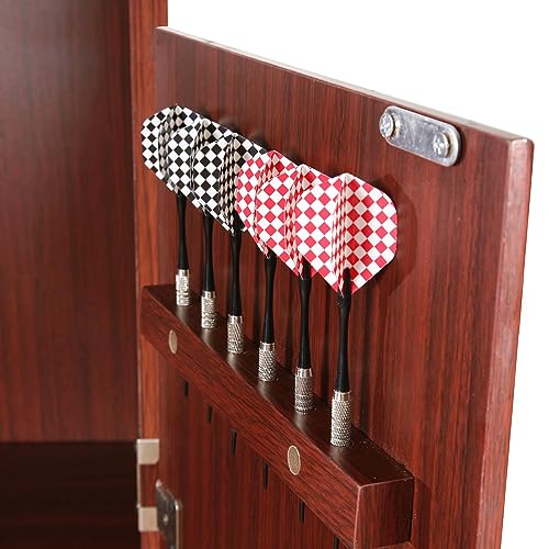 Outlaw Electronic Dartboard and 81-in Free-Standing Cabinet - Cherry Finish Hathaway