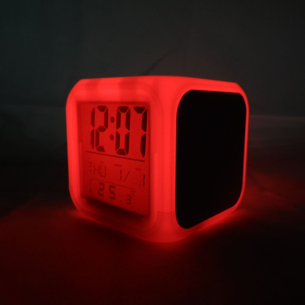 INNOSUB USA Sublimation Blanks Led Clock – LED Color Changing Digital Alarm Clock for Sublimation Printing Comes with 3 Pcs Insert Aluminum of 3.11x3.11 Personalized Sublimation Clock, DIY Photo INNOSUB