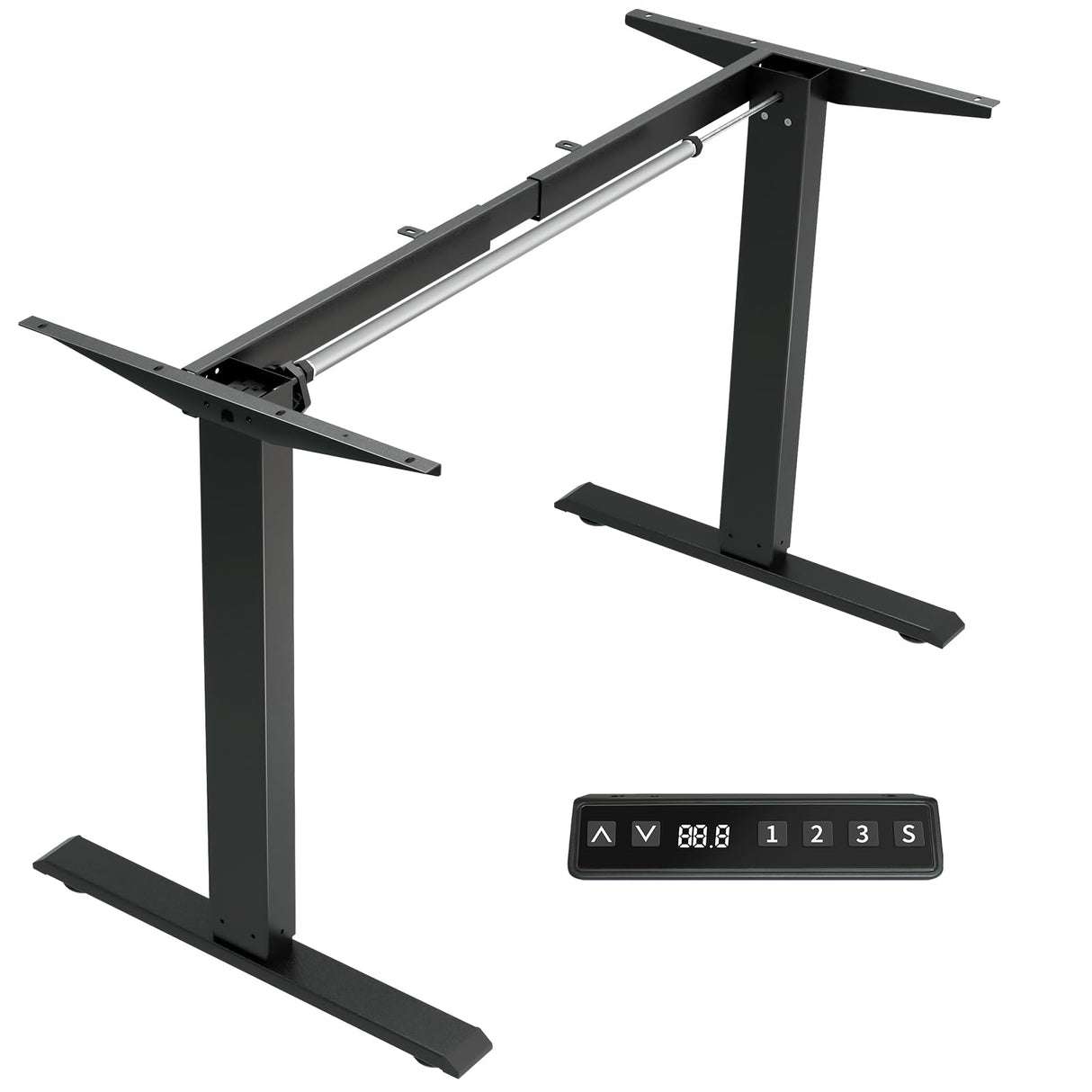ESpefy Standing Desk Frame- Stand Up Desk Adjustable Frame for 43''-70'' Tabletop, Sit Stand Desk Legs, Ergonomic Electric Standing Desk Base Desk Base with Smart Controller System (Frame Only) Black ESpefy