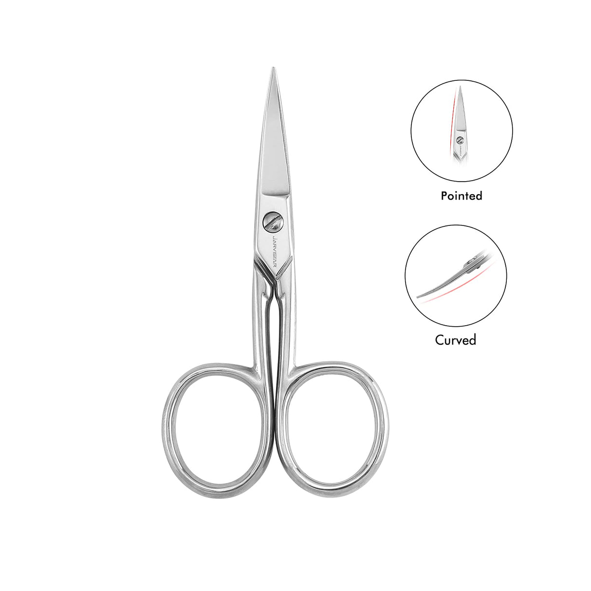 JARVISTAR Small Embroidery Curved Scissors, 4” Forged Stainless Steel Detail Craft Yarn Scissors, Pointed Tip Sharp Metal Precision Little Scissors for Fabric Sewing Needle Work, DIY craft JARVISTAR