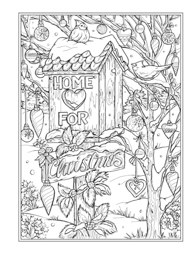 Creative Haven Home for the Holidays Coloring Book (Adult Coloring Books: Christmas) WoodArtSupply