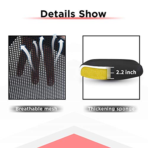 Drafting Chair Tall Office Chair Mesh Ergonomic Mid-Back Desk Chair with Adjustable Foot Ring for Executive Computer Standing Desk, Black FDW