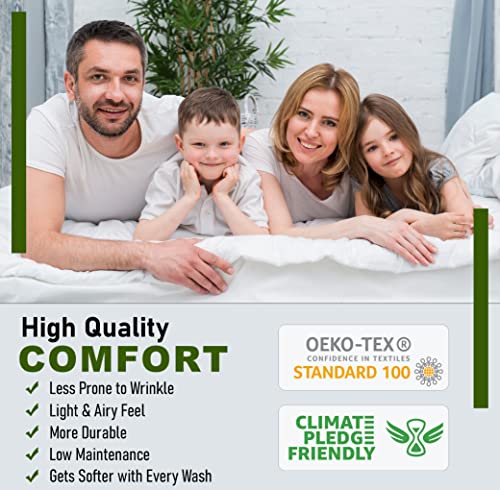 RUVANTI 100% Cotton Sheets – Twin Size Percale Bedding, Cooling & Breathable Floral Design, Durable with a Crisp, Soft & Comfortable Feel, 16" Deep Pocket, 3-Piece Set, Brown Stripes