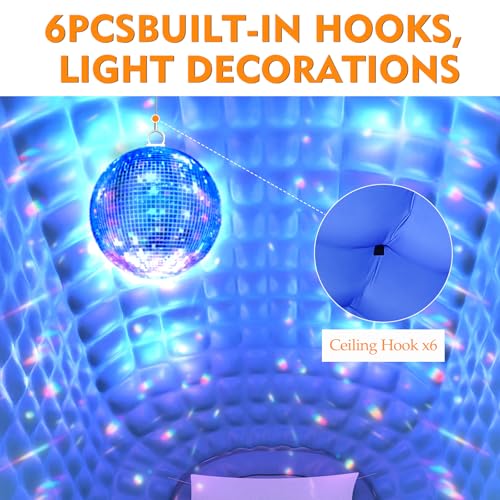 Inflatable Nightclub Party Tent 26.6X16.4X13.5Ft Blower-Inflated, Waterproof Interior Exterior Includes Pull-Rope Stakes Wind and Rain Resistant for Events and Parties JIYANG