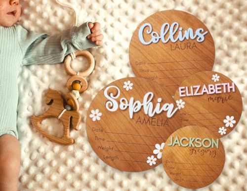 Personalized Baby Announcement Sign, Baby Name Signs for Nursery, Newborn Announcement Sign, Birth Announcement Sign, Announcement Board for New Baby JD CRAFT DESIGN STUDIO