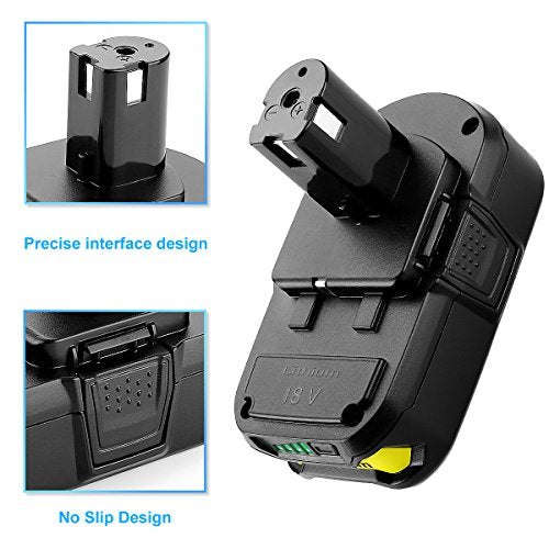 Energup 2Pack 3.5A P102 18V Battery for 18Volt Ryobi Batteries 18V Lithium with Charger for P117 P118 Ryobi Charger for 18V ONE+ P108 P107 P104 P105 P103 for Ryobi 18v Lithium Battery energup