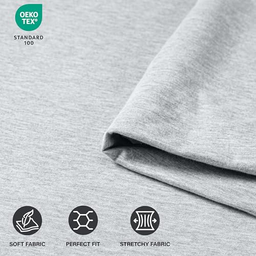 Utopia Bedding Queen Sheet Set - Jersey Knit Sheets 4 Piece – Cotton – Soft T-Shirt Stretchy Sheets (Heather Light Grey) Utopia Bedding