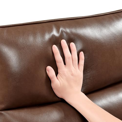 Lexicon Swivel Glider Reclining Chair, Top Grain Leather Match Manual Recliner, Comfy Nursery Glider Recliner, Swivel Reclining Chair for Living Room/Office/Bedroom/Apartment, Toffee Brown Lexicon