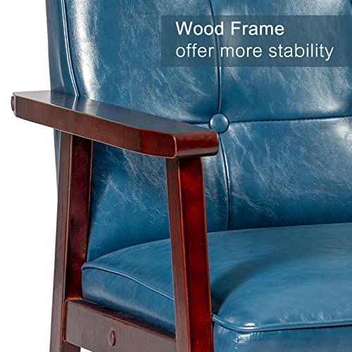 Okeysen Accent Chairs Set of 2 with Side Table, Mid Century Modern Accent Chair, Retro Wood and Fabric Armchairs Side, Lounge Reading Comfy Arm Chair for Living Room, Bedroom, Office Okeysen