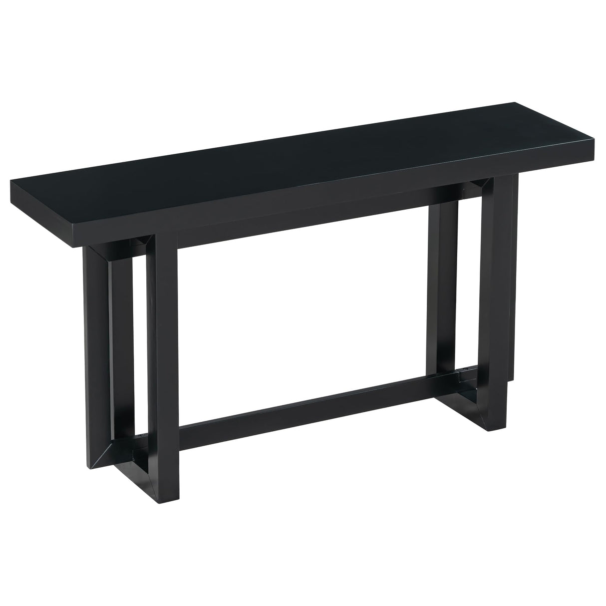 Hlcodca Contemporary Console Table with Industrial-Inspired Concrete Wood Top, Extra Long Entryway Table for Entryway, Hallway, Living Room, Foyer, Corridor (Black/Contemporary Console Table) Hlcodca