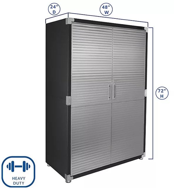 Heavy-Duty Commercial UltraHD Storage Cabinet (Satin Graphite Black, 48" W x 24" D x 72" H) WoodArtSupply