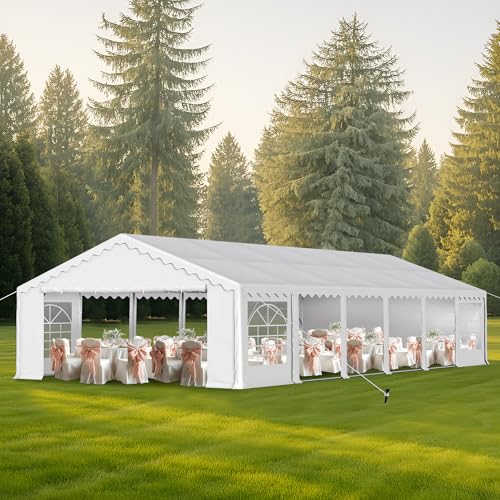 MFSTUDIO 20'x40' Party Tent, Outdoor Heavy Duty Party Tents with Removable Sidewalls, Large Canopy Tent Shelter for Outdoor Events Wedding Birthday, White MFSTUDIO