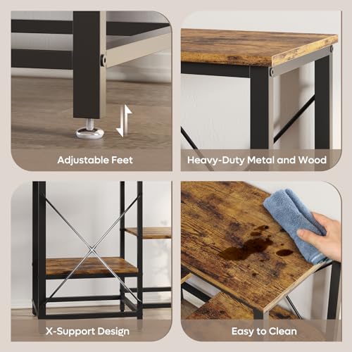 Bestier 40-50 Gallon Fish Tank Stand with Power Outlet, 36x19 Metal Aquarium Stand, 6-Leg Reptile Tank Stand with 3-Tier Adjustable Storage Shelves, 660LBS Capacity Bestier