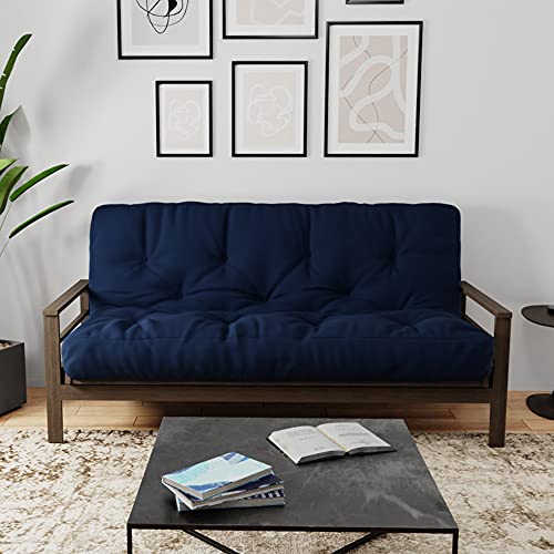 Royal Sleep Products by The Futon Factory 8 inch Memory Foam Futon Mattress - Cover - Size - CertiPUR Certified Foams - Made in The USA (Frame Not Included) (Navy, Full) Royal Sleep Products