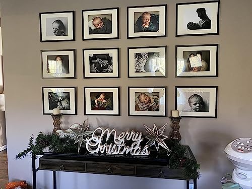 upsimples 11x14 Picture Frame Set of 5, Display Pictures 8x10 with Mat or 11x14 Without Mat, Wall Gallery Photo Frames, Black upsimples