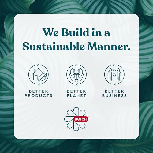 Keter Kentwood 92 Gallon Resin Deck Box-Organization and Storage for Patio Furniture Outdoor Cushions, Throw Pillows, Garden Tools and Pool Floats, Brown Keter