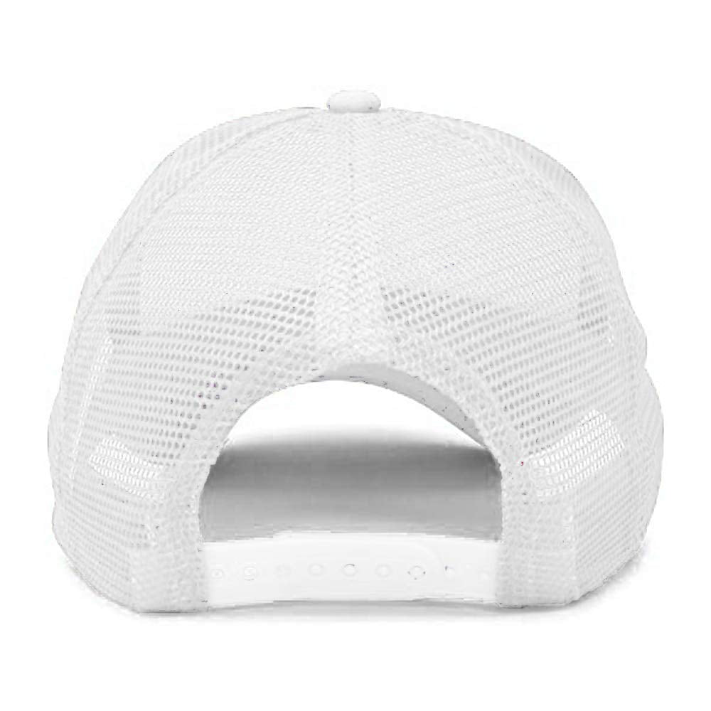 MR.R 6 Pack Sublimation Blanks White Mesh Trucker Polyester Cap, Two Tone Trucker Hat,Summer Mesh Cap with Adjustable Snapback,6 pcs per Pack MR.R