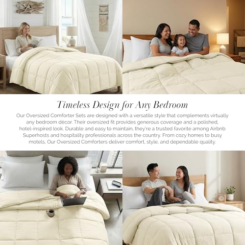 Southshore Fine Living, Inc. Full/Queen Comforter, Premium Quality All-Season Down-Alternative Comforter, Queen/Full Size, Cream Southshore Fine Living, Inc.