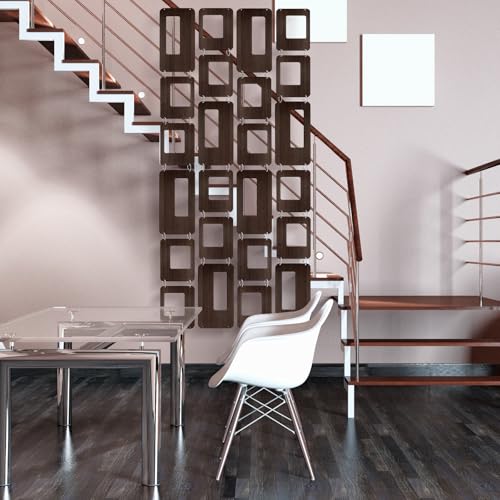 Thyle 4 Strings Mid Century Modern Room Decor Divider Brown Hanging Decorative Screen Century Elegance Decor Abstract Wall Sculpture Geometric Panels for Interior Living Room Home Bedroom Thyle