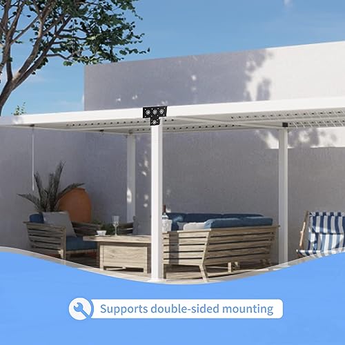 Pergola Kit, 4 Pack Wood Stand DIY Pergola Hardware 6x6 (Actual Size:5.5X5.5 Inch), Heavy Duty High Strength Steel Pergola Corner Brackets Extension 3-Way T Bracket with Screws for Post Gazebo Kit GOOCORREC