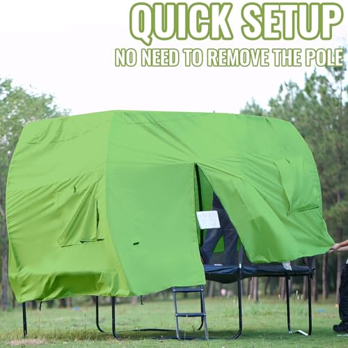 Gardenature 14FT Trampoline Tent for Kids(Tent Only),Fit for 8 Curved Poles Round Trampoline, Trampolien Shade Cover, Trampolien Accessories,Anti-Tear, Green Gardenature