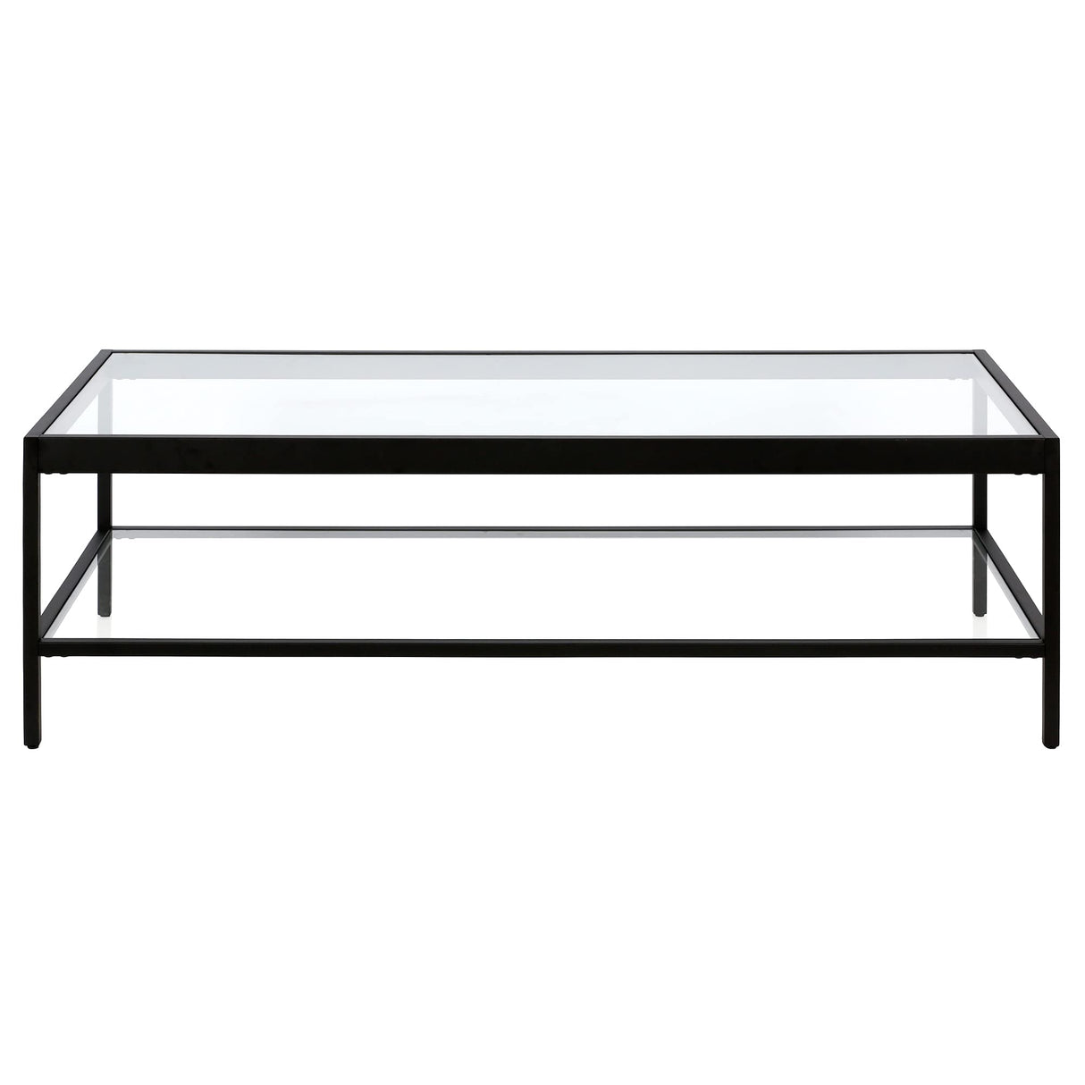 Henn&Hart 54" Wide Rectangular Rectangular Coffee Table in Blackened Bronze, Modern Rectangular Coffee Tables for living room, studio apartment essentials Henn&Hart