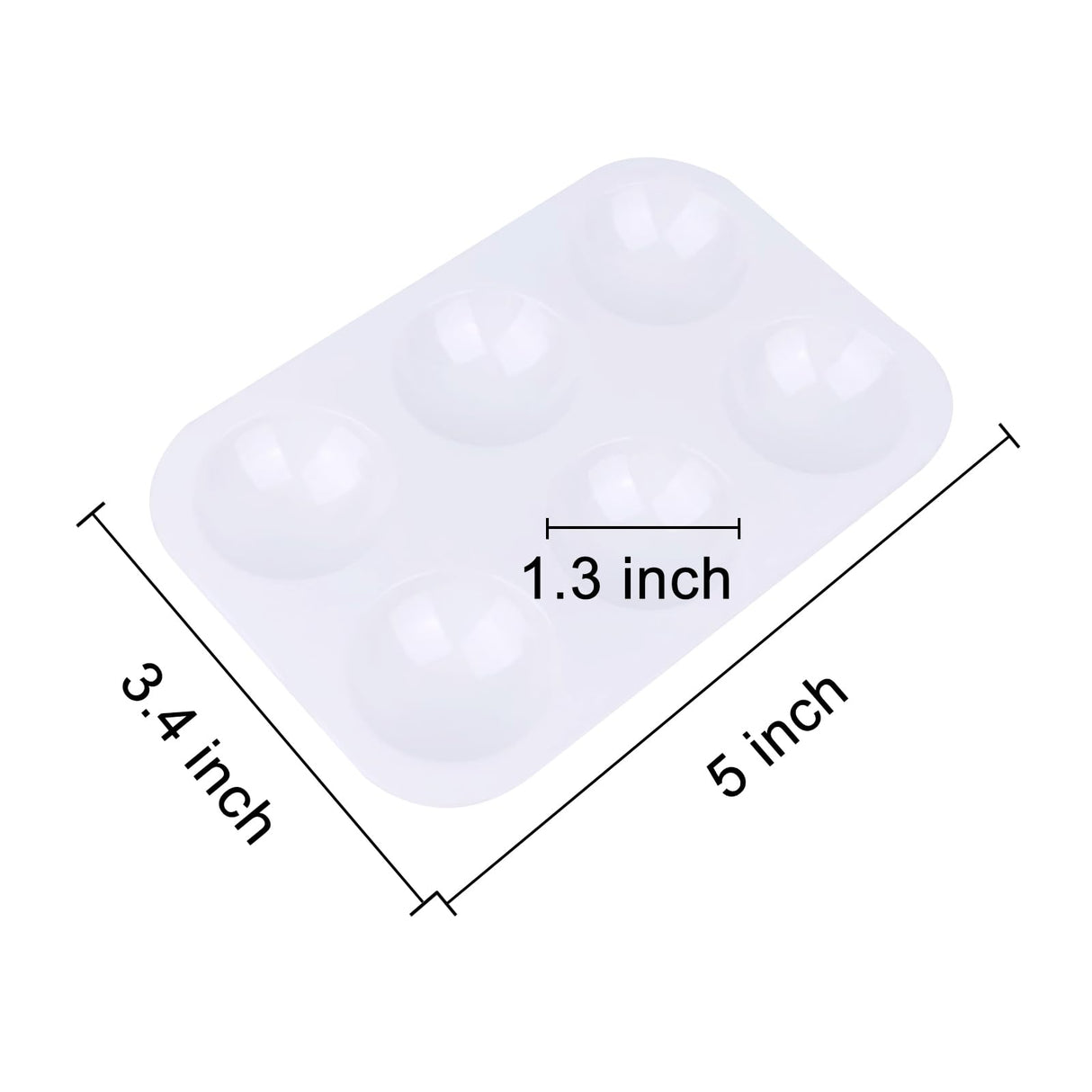 LNAUJS 1 Pack Paint Tray Palette, White, 6 Well Rectangular Plastic Palette for Oil, Watercolor Paint LNAUJS