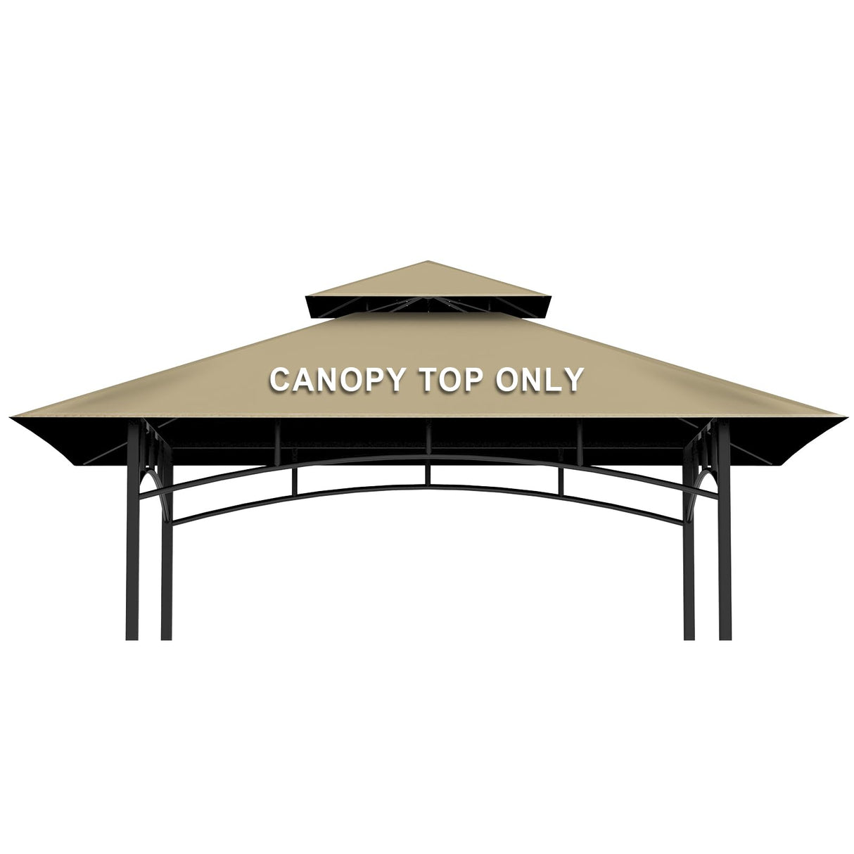 Grill Gazebo Replacement Canopy Top Only - 5' x 8' Outdoor BBQ Gazebo Canopy Roof, Waterproof Double Tiered Shelter Cover Fit for Model L-GG001PST-F (Khaki) Iheqard