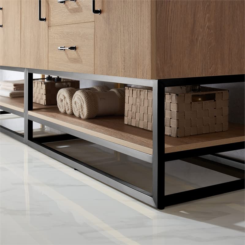 Vinnova Alistair Bathroom Vanity, 84 Inches, North American Oak VINNOVA