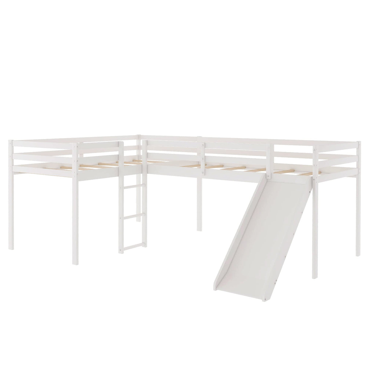 Merax L-Shaped Twin Size Loft Bed with Ladder Merax