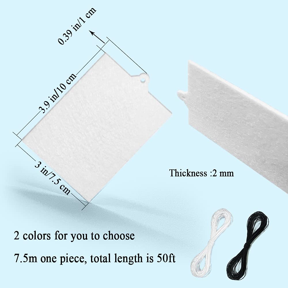50 Pcs Sublimation Car Air Freshener Blanks, Car Hanging Accessories, Diy Car Accessories Crafts White Sheets with Elastic Strings Ubenic