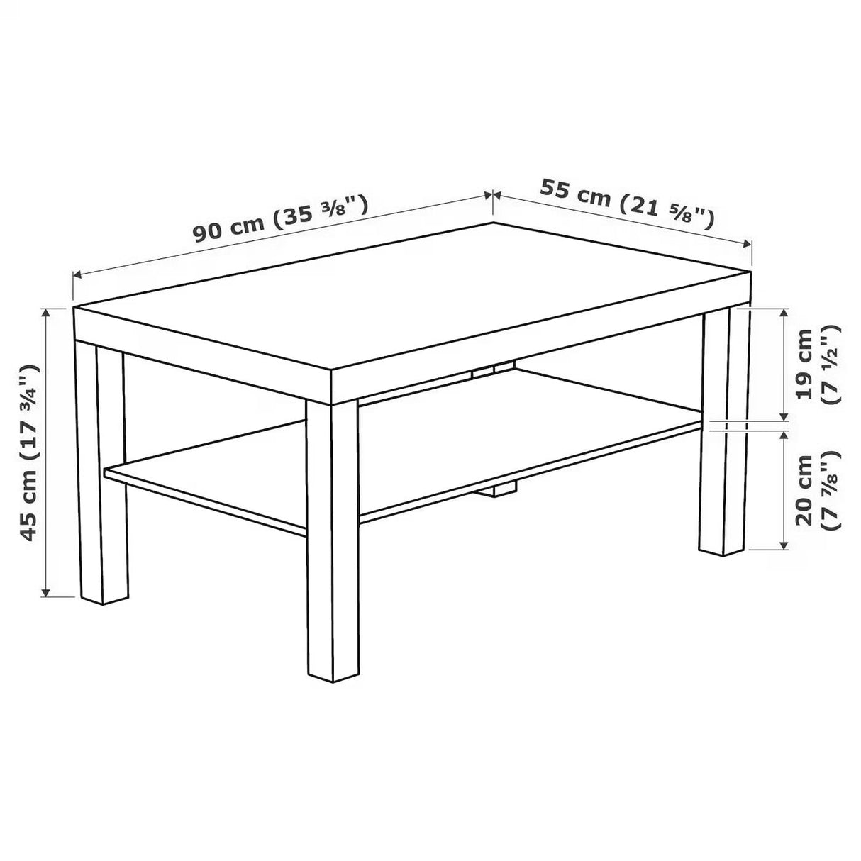 Ikea LACK coffee table, 90x55 cm, white IKEA
