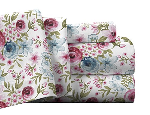 Pointehaven Flannel Deep Pocket Set with Oversized Flat Sheet, Full, Sylvan Pointehaven