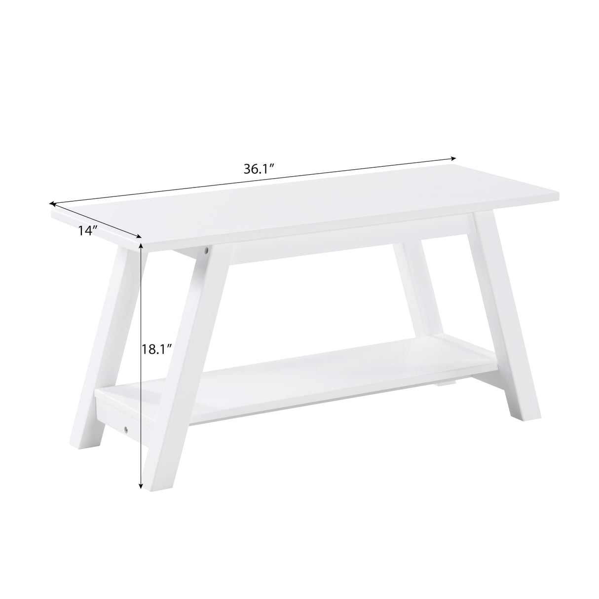Roundhill Furniture Elyz Bench, White Roundhill Furniture