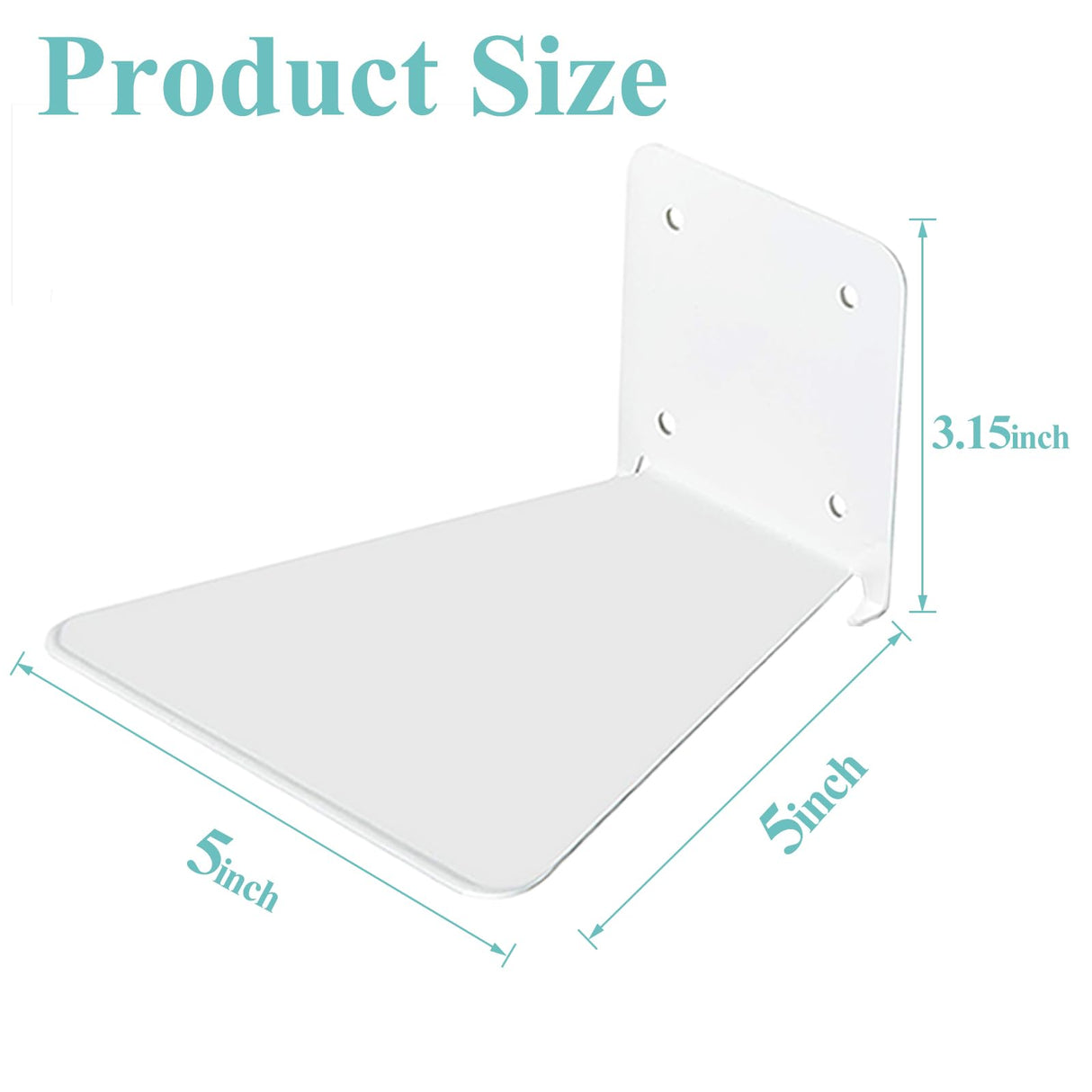 Atsgke Invisible Floating Bookshelf - Modern White Wall Mount Metal Shelves for Room, Bedroom Bookcase, Small Bookshelf with Minimalist Design, Sleek Storage for Books & Decoratives(4PCS) Atsgke