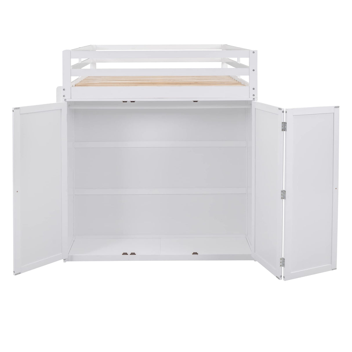 Harper & Bright Designs White Full Size Loft Bed with Desk, Wardrobe, and Storage Drawers Harper & Bright Designs