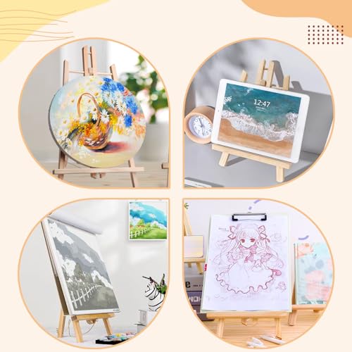 DOMMARE 11 in Painting Easel Stand Wood Tabletop Easels for Canvases, Art, Crafts, Small Wooden Table Top Paint Tripod Station for Kids Adults, Portable Display Photo Picture Sign Holder(2 Pack) DOMMARE