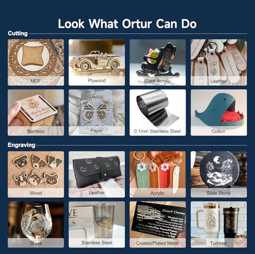Ortur Laser Master 3 20000mW with Air Assist Laser Engraving Machine, Support APP Control Laser Engraver, Higher Power Laser Cutter for Wood Leather, Black Acrylic & Metal Engraver, Class 4 Ortur